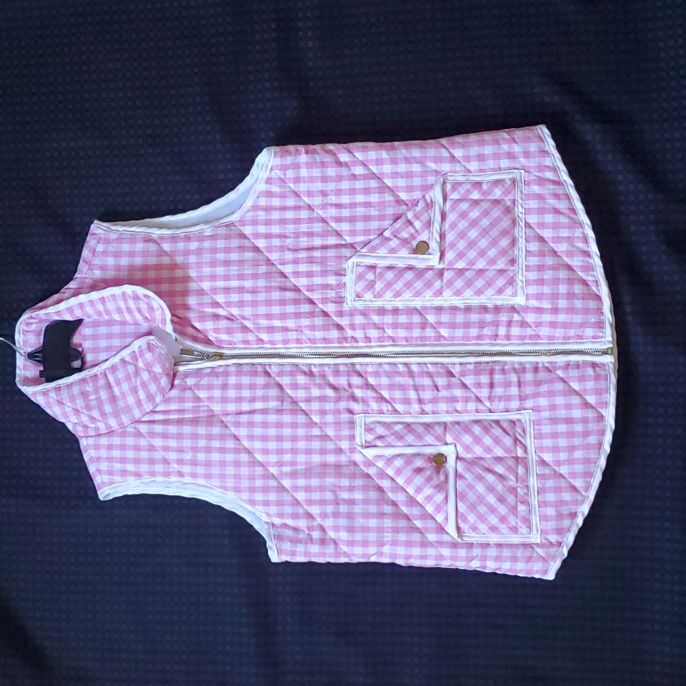 Styleholic pink & white plaid vest size medium